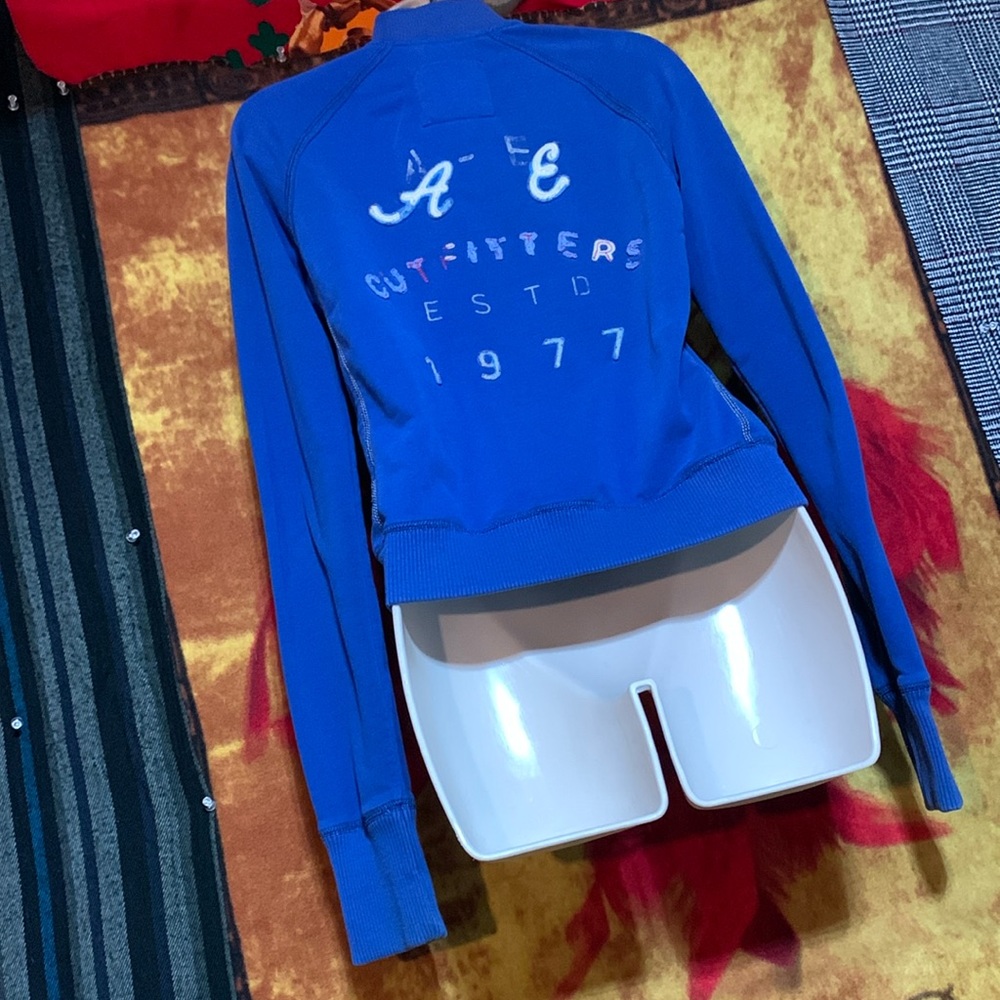 AMERICAN EAGLE OUTFITTERS-blue EAGLE FLEECE long sleeve full-zip sweatshirt - Picture 7 of 10